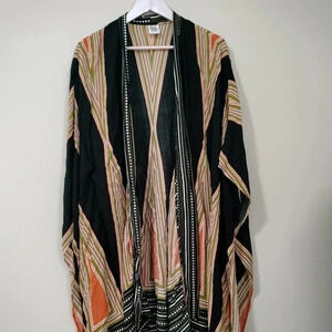 One Size Kimono Rayon blend lightweight Abstract Pattern Boho Retro Vibe
